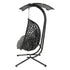 Swing Chair 2 Seater Hanging Egg Chair with Adjustable Canopy Black