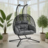 Swing Chair 2 Seater Hanging Egg Chair with Adjustable Canopy Black