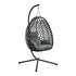 Livsip Rattan Hanging Egg Chair with Steel Stand, Black, Free-Standing