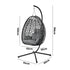 Livsip Rattan Hanging Egg Chair with Steel Stand, Black, Free-Standing