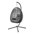 Livsip Rattan Hanging Egg Chair with Steel Stand, Black, Free-Standing
