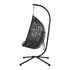 Livsip Rattan Hanging Egg Chair with Steel Stand, Black, Free-Standing