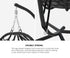 Livsip Rattan Hanging Egg Chair with Steel Stand, Black, Free-Standing