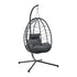 Livsip Outdoor Rattan Hanging Chair Porch Swing Chair Egg Seat Black