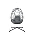 Livsip Outdoor Rattan Hanging Chair Porch Swing Chair Egg Seat Black