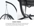 Livsip Outdoor Rattan Hanging Chair Porch Swing Chair Egg Seat Black