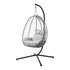 Livsip Outdoor Rattan Hanging Chair Porch Swing Chair Egg Seat Grey