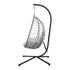 Livsip Outdoor Rattan Hanging Chair Porch Swing Chair Egg Seat Grey
