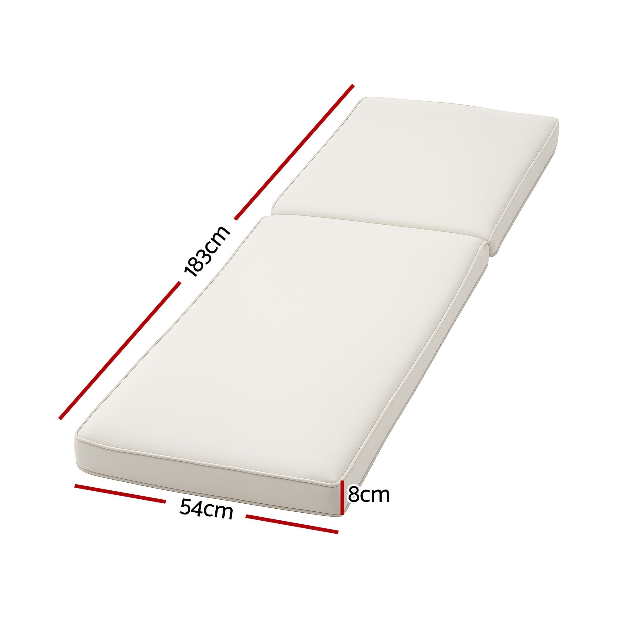 Outdoor Chaise Lounge Cushion Lounge Chair Pad Sunbed Mattress Beige