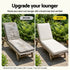Gardeon Outdoor Sun Lounger Cushion 183cm, 8cm Thick Chaise Lounge Pad, Beige