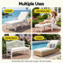 Gardeon Outdoor Sun Lounger Cushion 183cm, 8cm Thick Chaise Lounge Pad, Beige