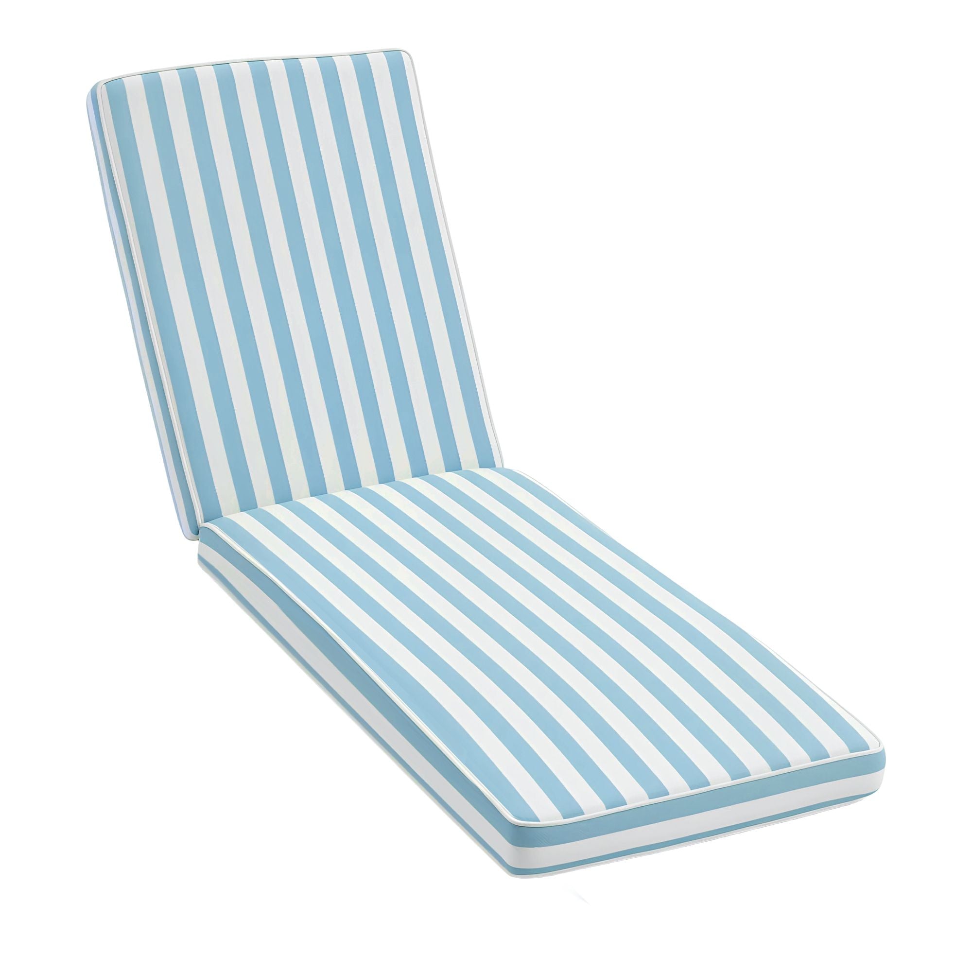 Outdoor Chaise Lounge Cushion Lounge Chair Pad Sunbed Mattress Blue