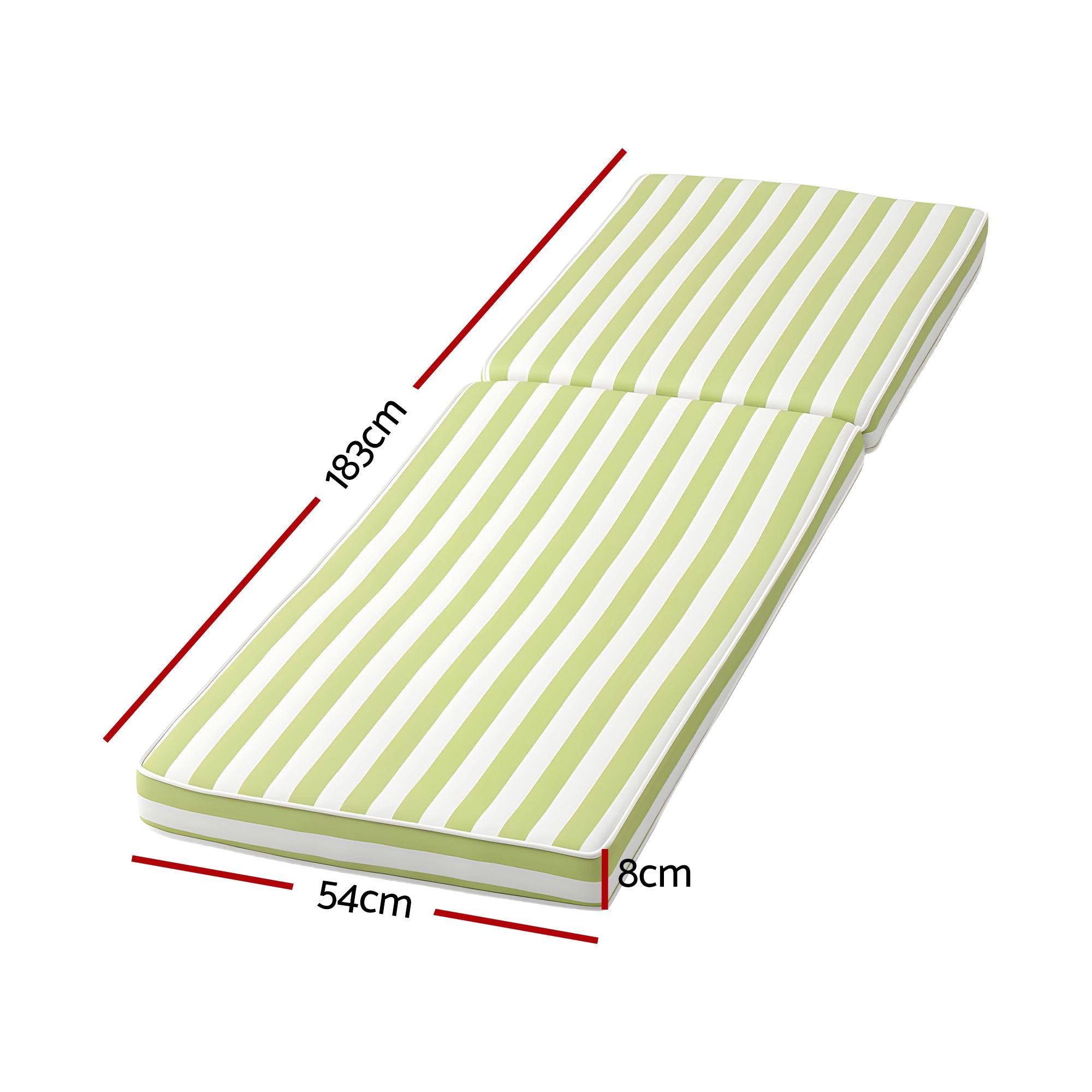 Outdoor Chaise Lounge Cushion Lounge Chair Pad Sunbed Mattress Green