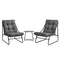 Livsip 3 Piece Outdoor Patio Set 2 Chairs Coffee Table Lounge Setting Grey