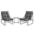 Livsip 3 Piece Outdoor Patio Set 2 Chairs Coffee Table Lounge Setting Grey