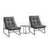 Livsip 3 Piece Outdoor Patio Set 2 Chairs Coffee Table Lounge Setting Grey