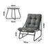 Livsip 3 Piece Outdoor Patio Set 2 Chairs Coffee Table Lounge Setting Grey