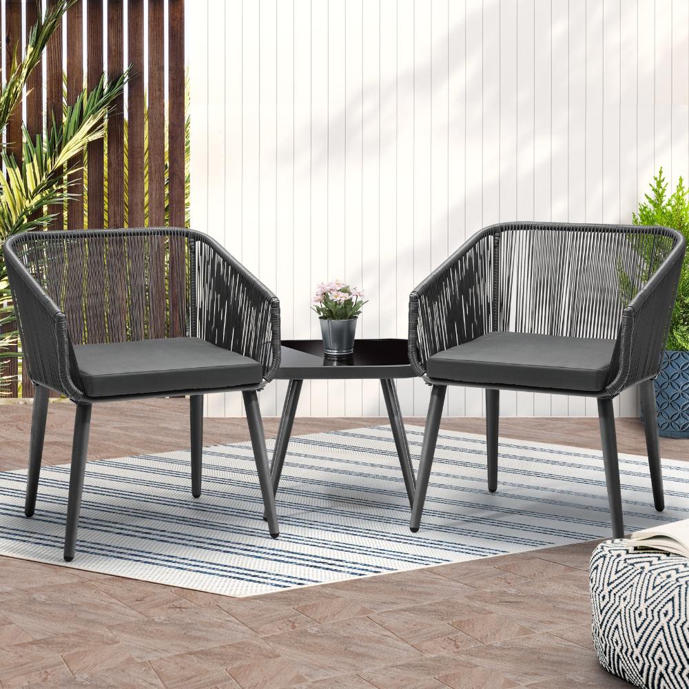 Outdoor Furniture Set Chairs&Side Table 3PCS