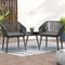 Livsip 3 Piece Outdoor Furniture Set Armchairs Side Table Patio Grey