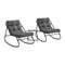 Livsip 3 Piece Outdoor Rocking Chair Set 2 Chairs Coffee Table Patio Grey