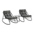 Livsip 3 Piece Outdoor Rocking Chair Set 2 Chairs Coffee Table Patio Grey
