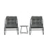 Livsip 3 Piece Outdoor Rocking Chair Set 2 Chairs Coffee Table Patio Grey