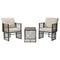 3 Pieces Outdoor Patio Set with Cushions Woven Rope