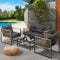 4 PCS Outdoor Furniture Set Lounge Sofa Table Chairs