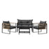 4 PCS Outdoor Furniture Set Lounge Sofa Table Chairs