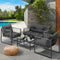 Livsip 4 Piece Outdoor Patio Furniture Set Wicker Sofa Table Grey
