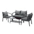 4PCS Outdoor Furniture Set Sofa Table Chairs Set Grey