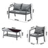 4PCS Outdoor Furniture Set Sofa Table Chairs Set Grey