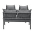 4PCS Outdoor Furniture Set Sofa Table Chairs Set Grey