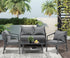 4PCS Outdoor Furniture Set Sofa Table Chairs Set Grey