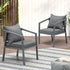 2X Outdoor Chairs Steel Frame Padded Seat