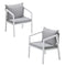 2PCS Outdoor Furniture Chairs Steel Frame White