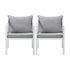 2PCS Outdoor Furniture Chairs Steel Frame White