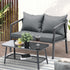 2PCS Outdoor Furniture Set Sofa Chairs&Table