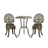Outdoor Set 3pcs Chair Table Cast Aluminium Bronze