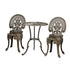 Outdoor Set 3pcs Chair Table Cast Aluminium Bronze