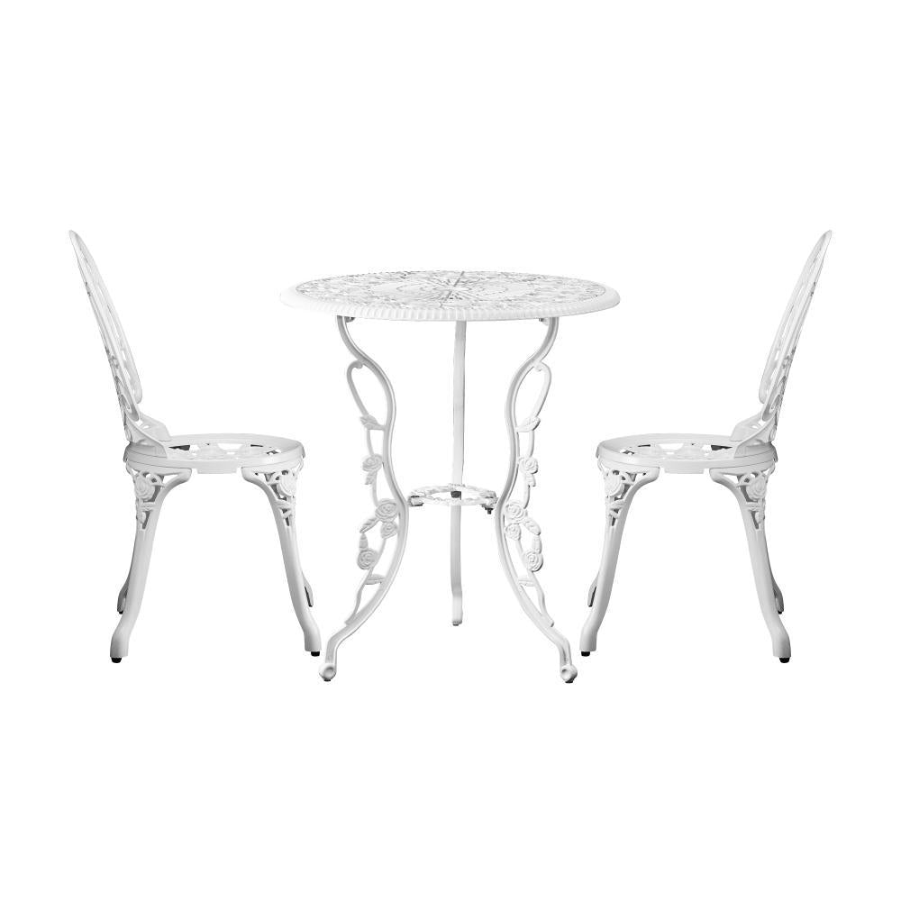 Outdoor Set Chairs&Table Cast Aluminum Rose 3PCS
