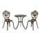 3 Piece Outdoor Patio Set Garden Furniture Bronze