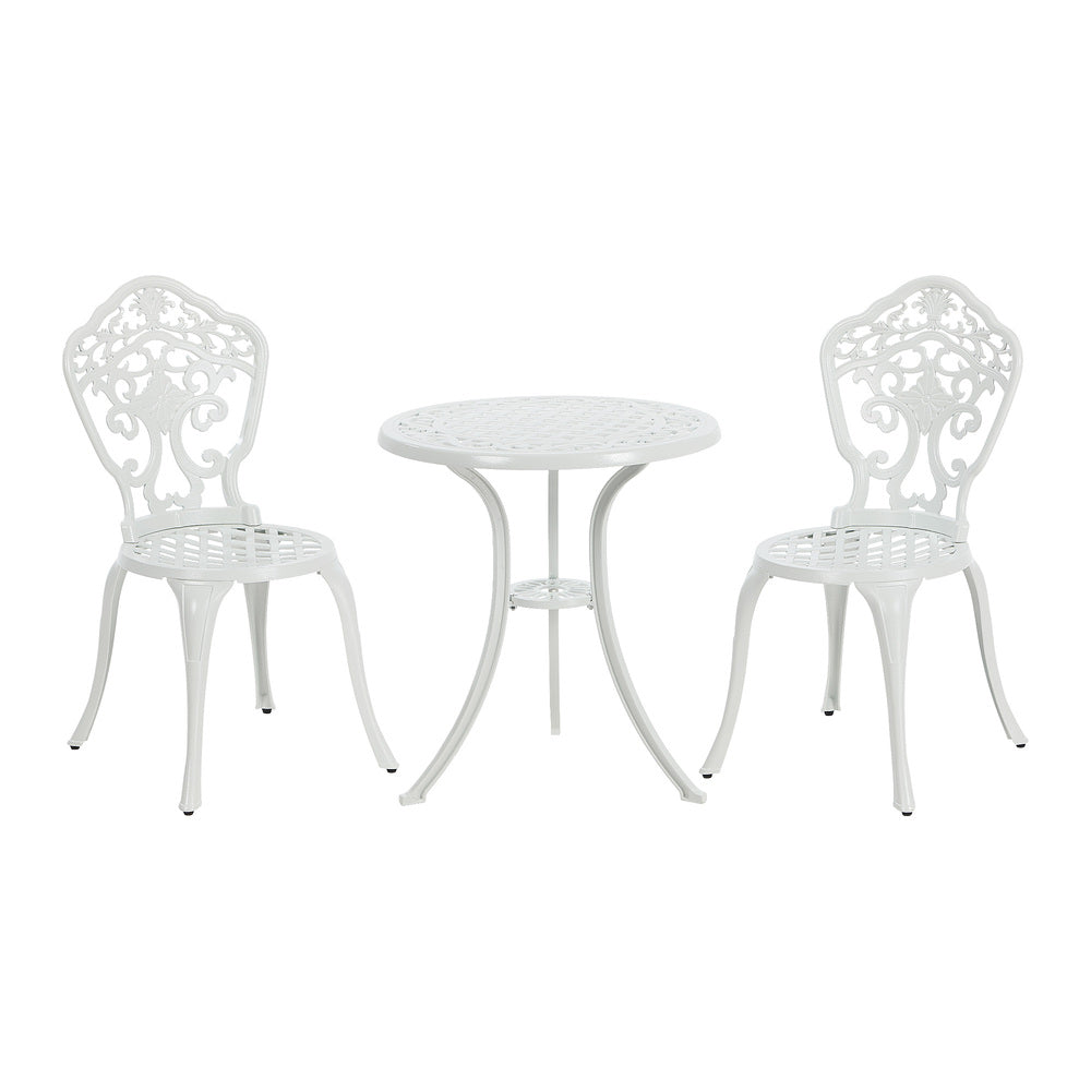 3 Piece Outdoor Patio Set Garden Furniture White