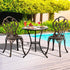 3PCS Bistro Outdoor Setting Chairs Table Bronze