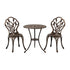 3PCS Bistro Outdoor Setting Chairs Table Bronze