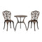 Outdoor Patio Set Chairs&Table 3PCS Bronze