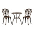 Outdoor Patio Set Chairs&Table 3PCS Bronze