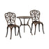 Outdoor Patio Set Chairs&Table 3PCS Bronze