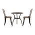 Outdoor Patio Set Chairs&Table 3PCS Bronze