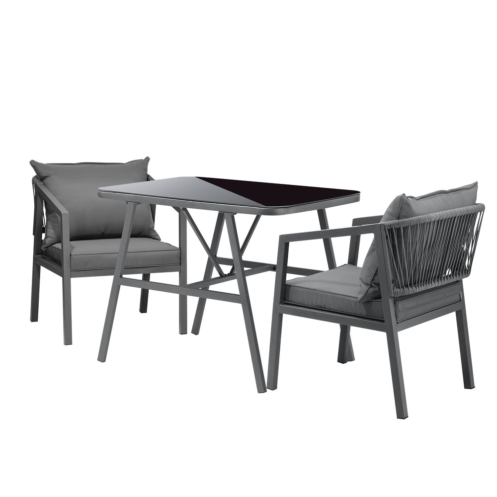 3PCS Outdoor Dining Set Table Chairs Set